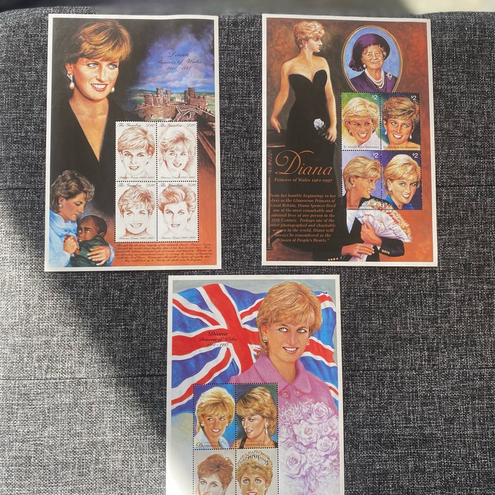⭐️ Princess Diana⭐️Stamp Collection 3 individual series